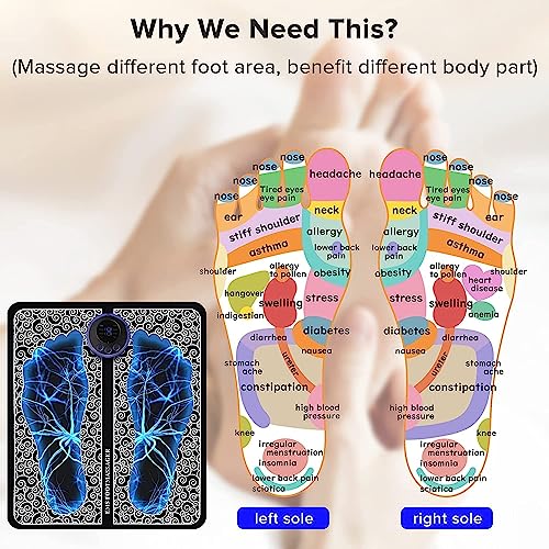 Image of Foot Massager Pain Relief Wireless Electric EMS Massage Machine,Rechargeable Portable Folding Automatic with 8 Mode19 Intensity for Legs,Body,Hand Therapy (Foot Massager and body Massager)