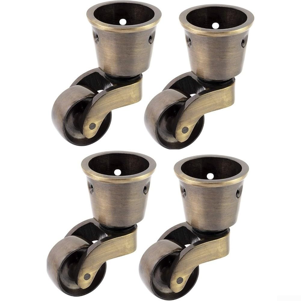 4 Ruote in Ottone Massiccio per Mobili Pesanti 55mm