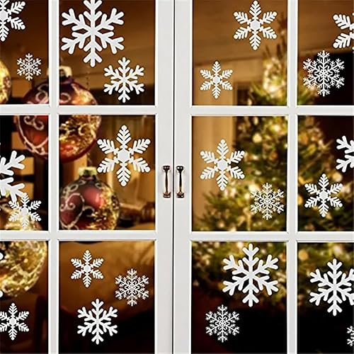 Miniatura 5 de 114 calcomanías de Navidad para ventana, copos de nieve, decoraciones de invierno para ventanas de vidrio, suministros de fiesta, decoración de