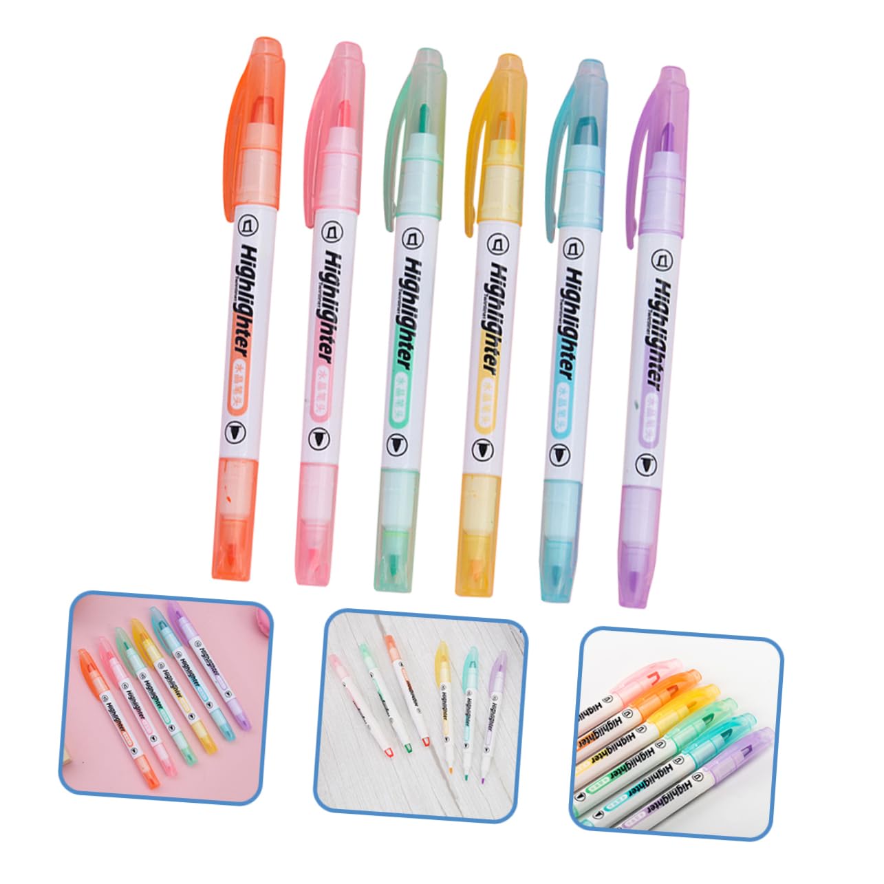 SHINEOFI Rotuladores De Doble Punta Fluorescentes Para Estudiantes De Marcadores Artísticos Portátiles Para Oficina y Notas Para Subrayar y Marcar Libros