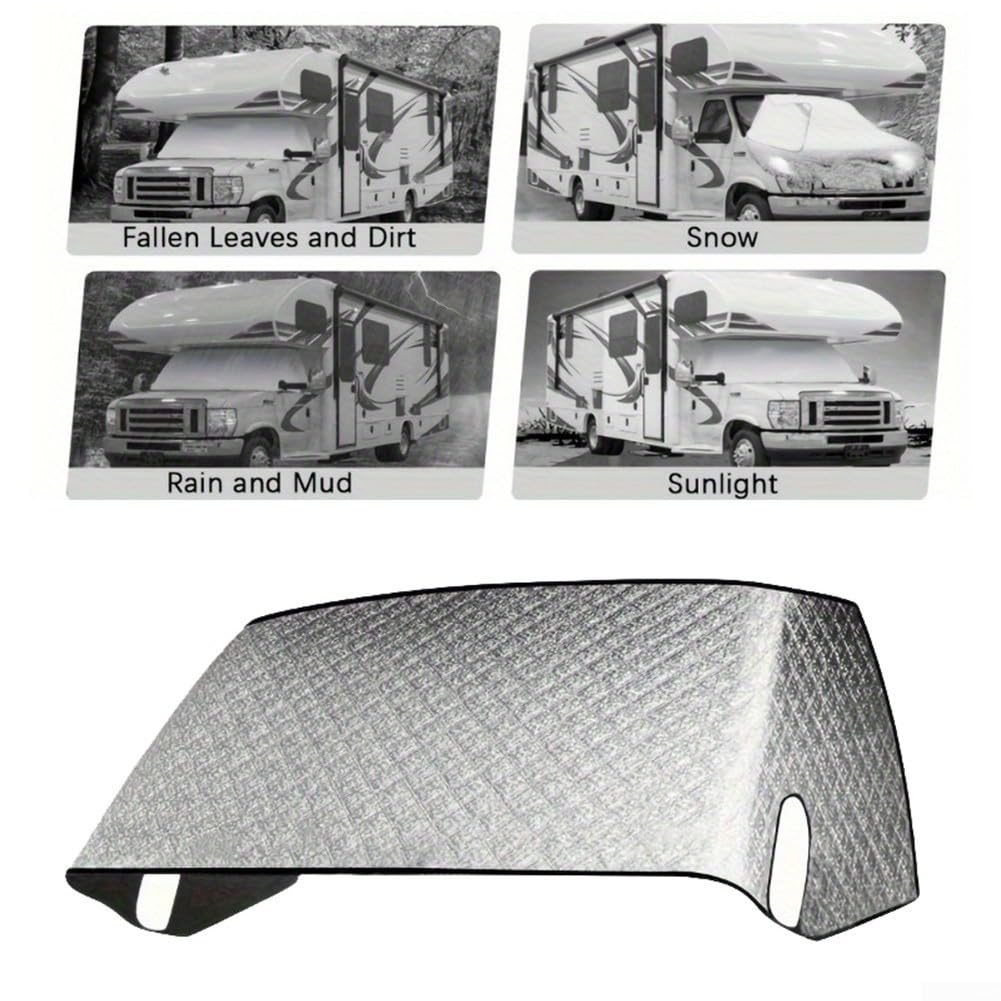 HpLive Couverture de pare-brise thermique pour Ford 1997-2020 camping-car Isolation de pare-brise 207 x 157 x 74 cm Argent