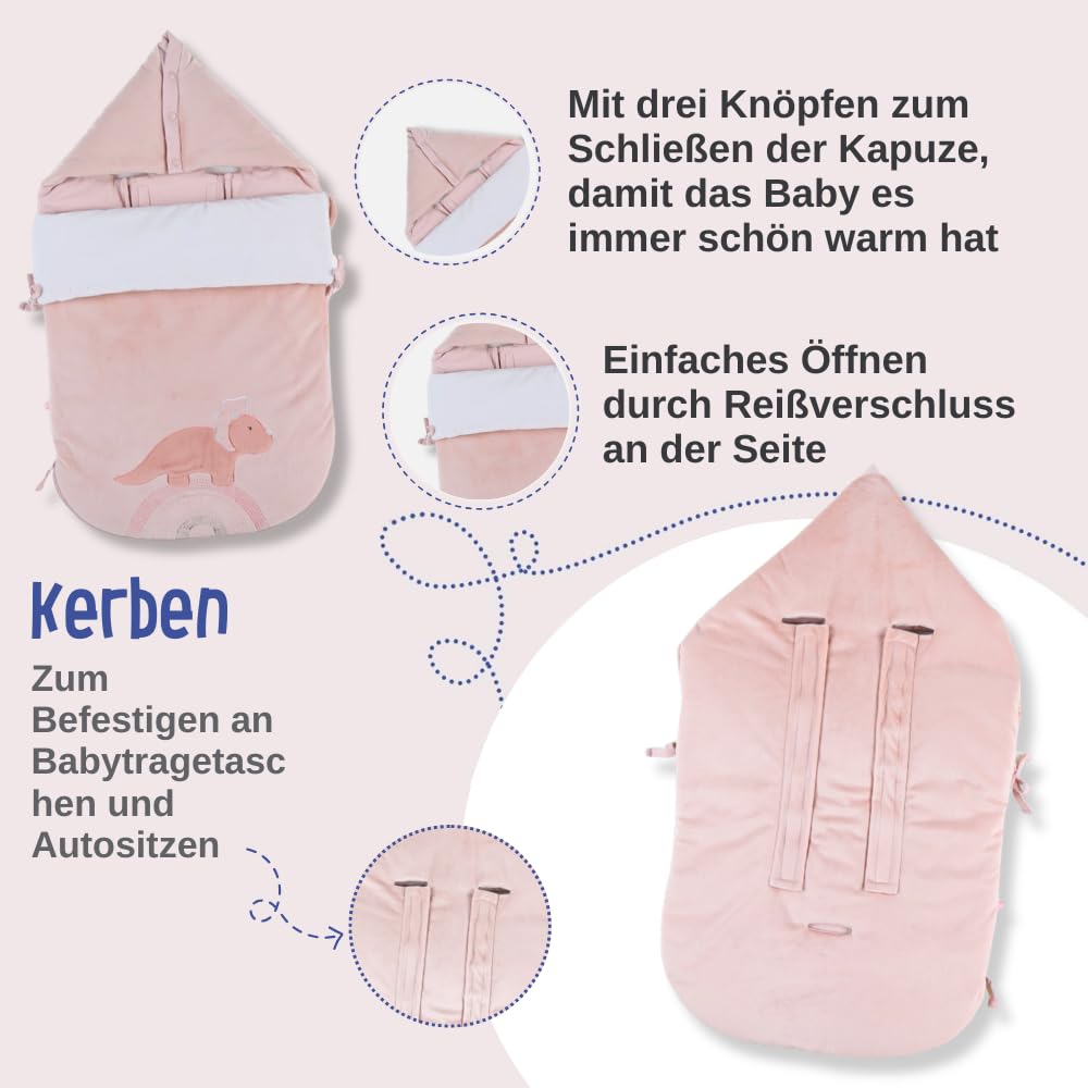 NOUKIE'S - Babyschlafsack Popsie aus Veloudoux - Puderrosa