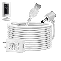 Vista 8 de Cables de carga de 30 pies para anillo resistente a la intemperie, cable de carga para interiores y exteriores con adaptador de corriente rápido