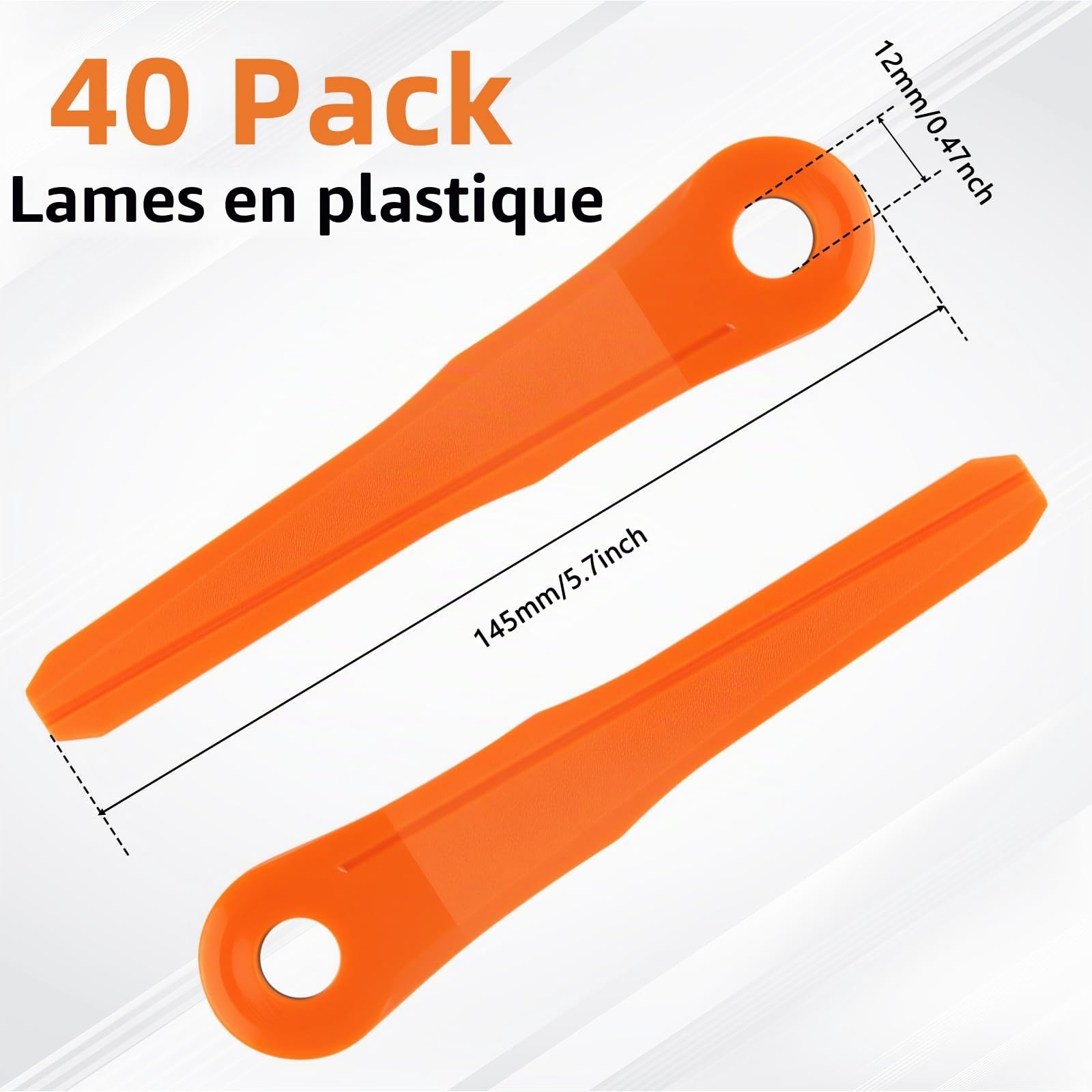 Lot de 40 lames en plastique 4002 007 1000 pour Stihl PolyCut 6-2, 6-3, 7-3, 28-2, 48-2, 27-3, 47-3, lames de rechange pour tondeuse Stihl PolyCut