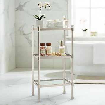 Gatco 1352 3-Tier Rectangle Taboret in Satin Nickel
