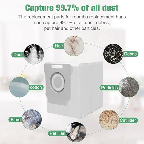Miniatura 2 de Paquete de 14 bolsas de vacío para iRobot Roomba i7 i7+ i8 i8+ i3 i3+ i4 i4+ i6 i6+ j7 j7+ s9 s9+, serie i and s, bolsas de eliminación automática