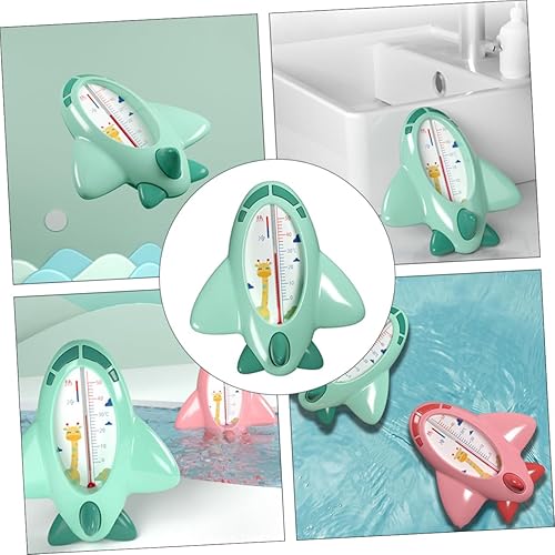 Miniatura 5 de TOYANDONA Termómetro de agua de baño verde plano de dibujos animados seguro PP Material recién nacido flotante Detector de temperatura para baño de