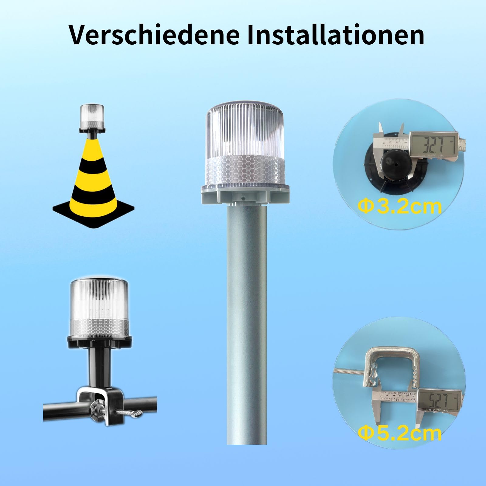 Cloud Fire Luz de navegación solar para barcos, luz de ancla para barcos con 3 modos de iluminación, luces de señalización de 360°, diseño impermeable IP65 para veleros, advertencia de calles
