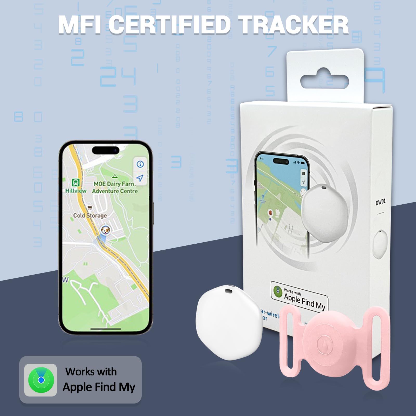 GPS Tracker for Dogs, Mini GPS Pet Tracker with Silicone Cover, IPX8 Waterproof GPS Tracker for Kids,No Monthly Fee,Work with Apple Find My(iOS Only),Dog Tracker Finder Tracker Pets-Pink-6 - image 4