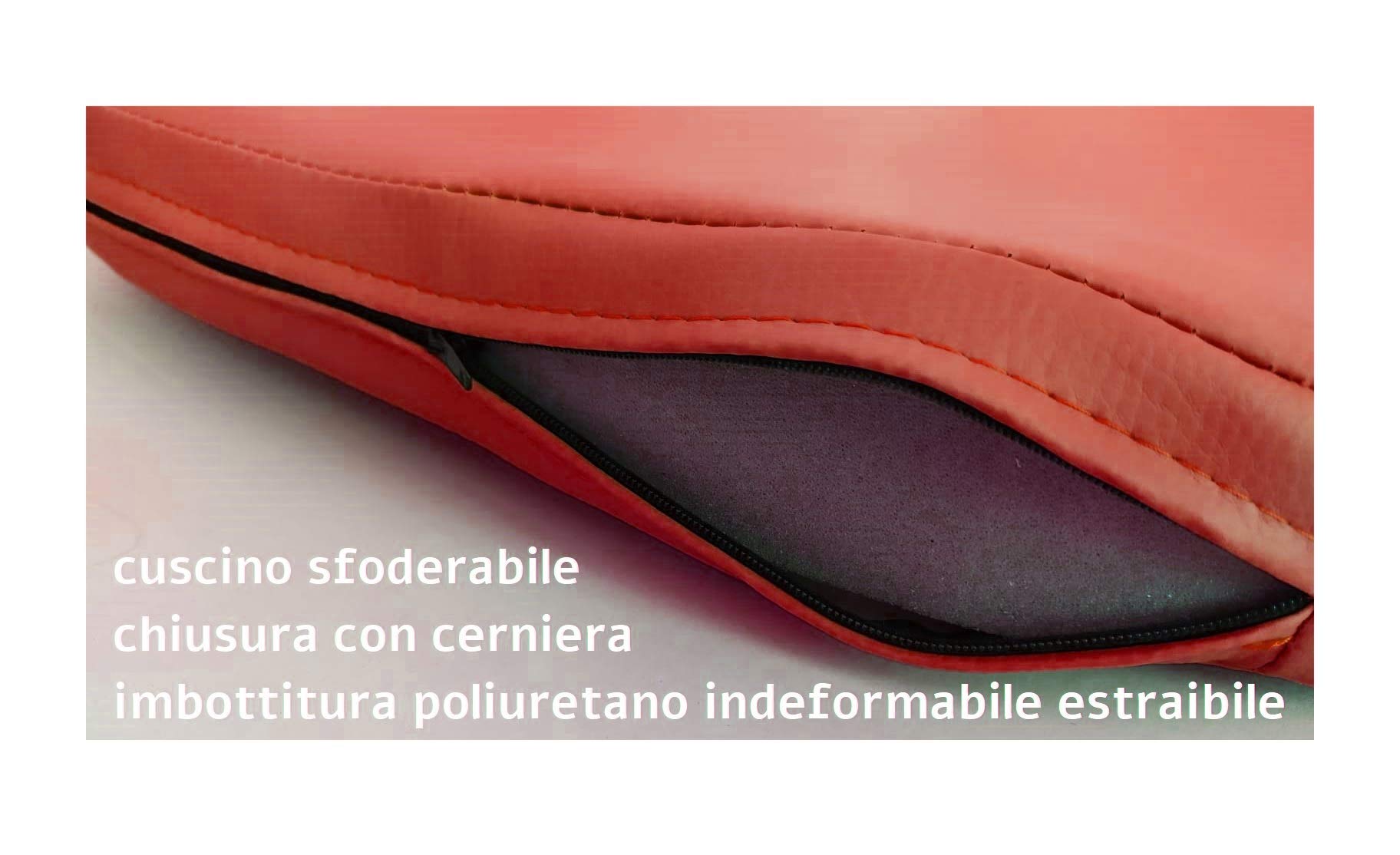 extroitaly Goccia Set 4 Cuscini Marrone in Ecopelle SFODERABILE con Cerniera - Interno Poliuretano INDEFORMABILE - Mis.48/40X43 H.5 UTILE per Seduta Sedia e/o per POLTRONCINA