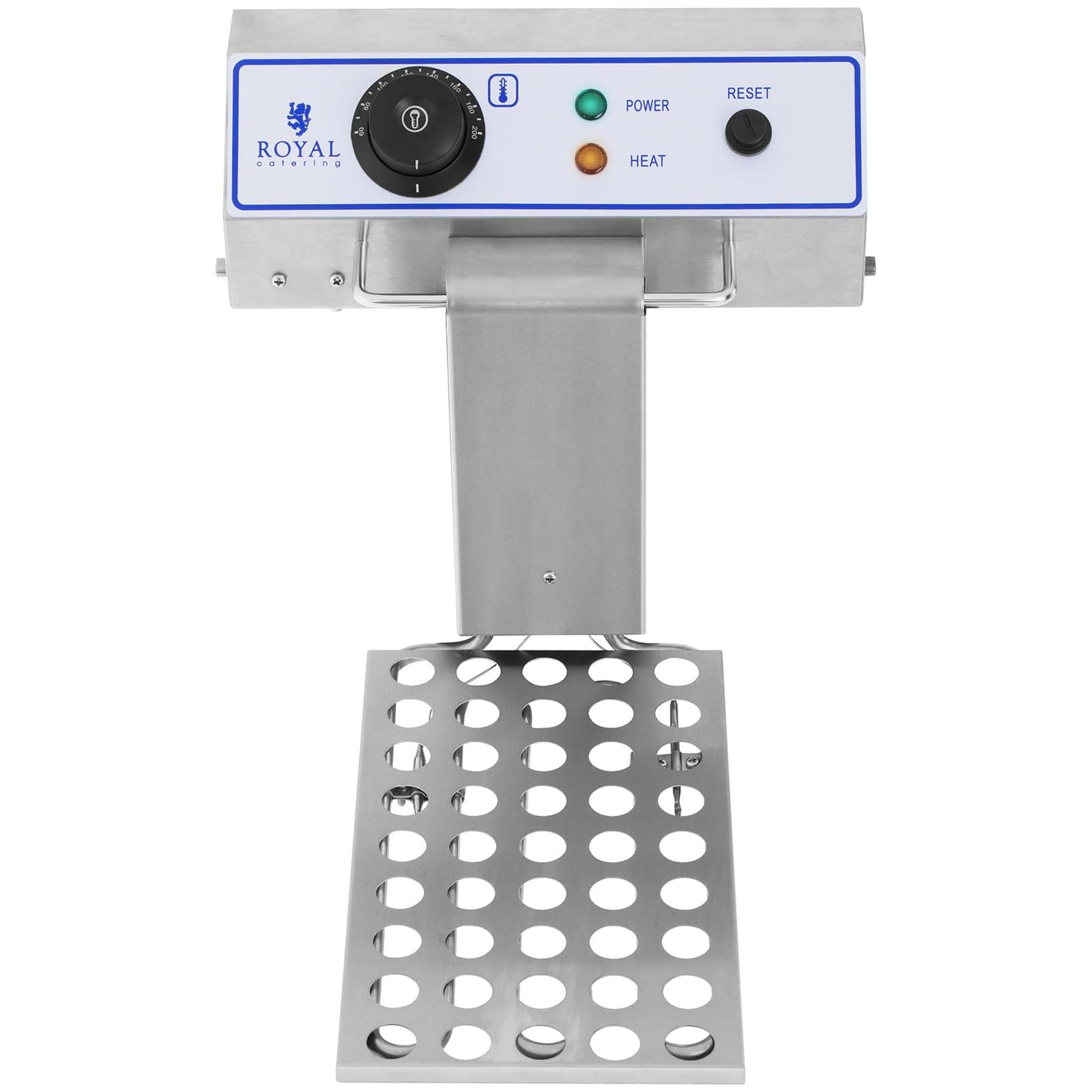 Royal Catering RCEF 15E Friggitrice Professionale Friggitrice Elettrica (17 L, 3.000 W, Termostato, Intervallo della temperatura 60-200 °C, Rubinetto di scarico) Acciaio Inox