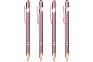 4 Pack Rose Gold Fancy Ballpoint Stylus Pen for Women