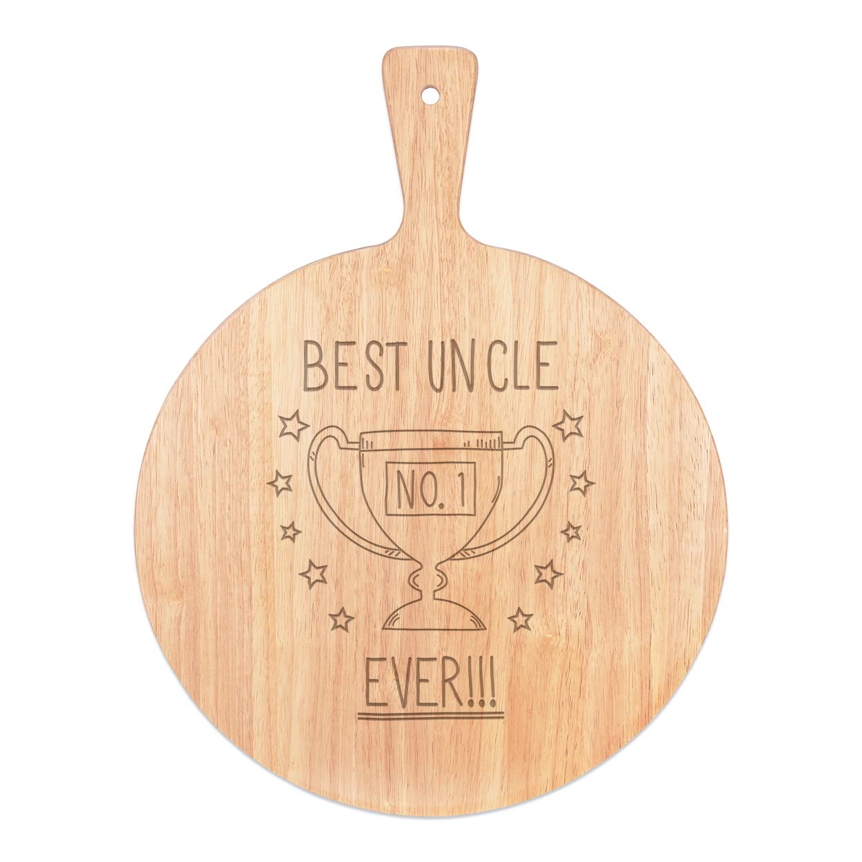 Planche à pizza ronde en bois noble 45x34cm avec manche de service finition soignée