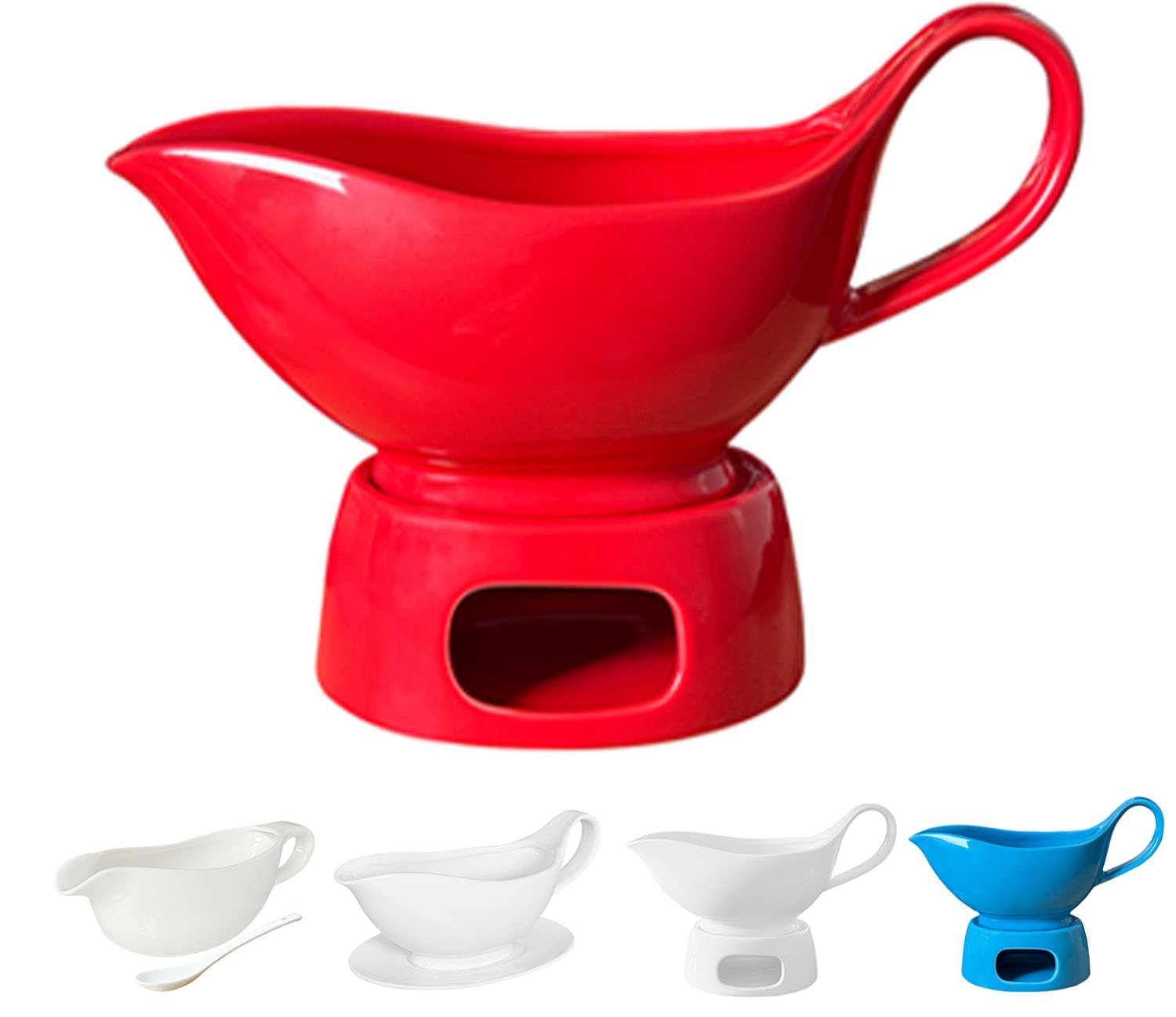 Amazon.com | Porcelain gravy sauce boat with candle holder, 20