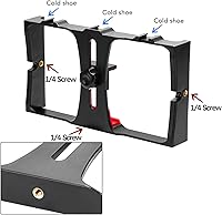 Vista 2 de Jaula de video para teléfono, portátil, a prueba de golpes, soporte estabilizador de video para smartphone, tornillo de 1/4 pulgadas, estabilizador