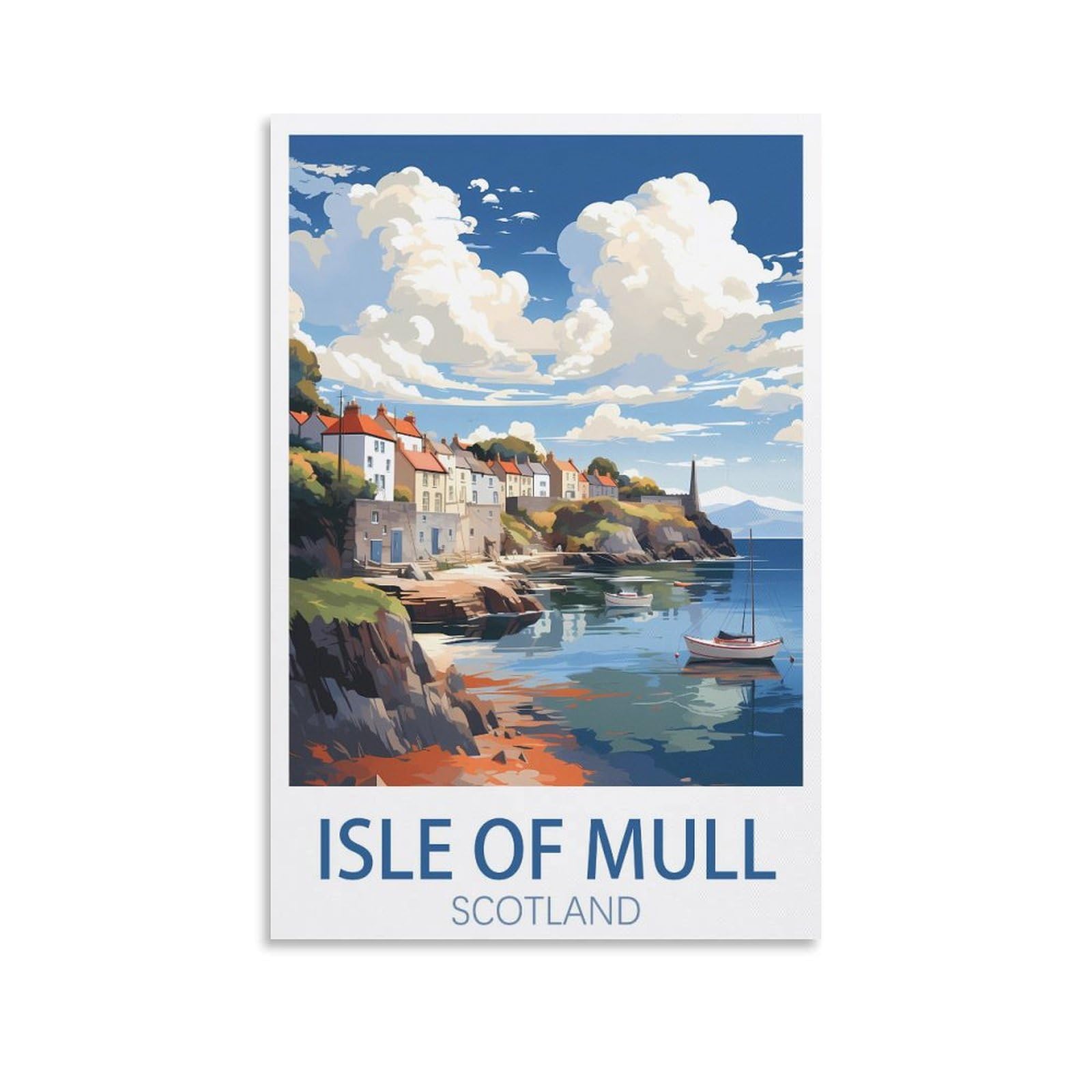 EZMLFA 5D Diamond Art Kits for Beginner,Isle of Mull Scotland,Beginners,DIY Full Round Drill Diamond Dot Gem Art Kits for Adults,Crafts for Decor 50x60cm