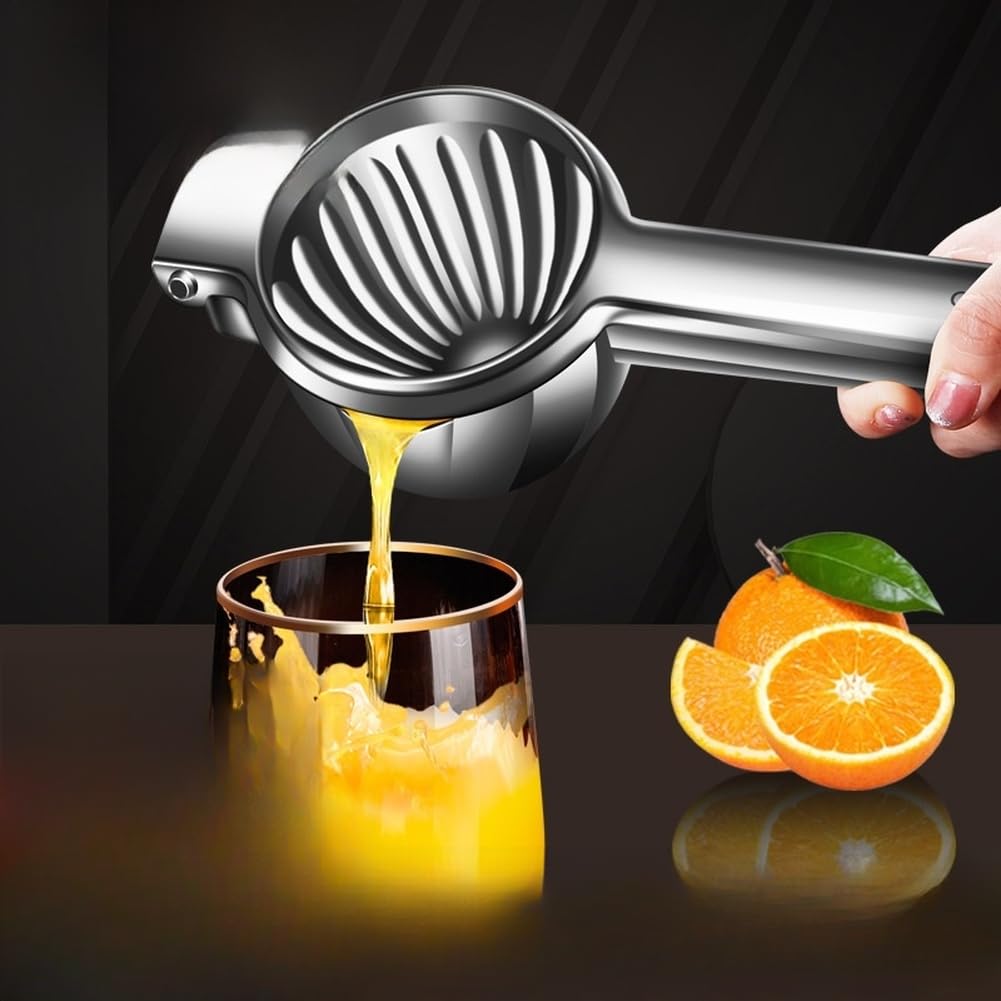 Zitronenpresse Edelstahl Manuell Saftpresse für Zitrone Limette Orange Handpresse mit Sieb 32cm