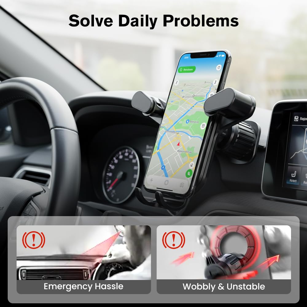 PVZXR Air Vent Car Phone Mount Holder 2026 New Wider Clamp Metal Hook Car Phone Holder Vent Thick — view 4