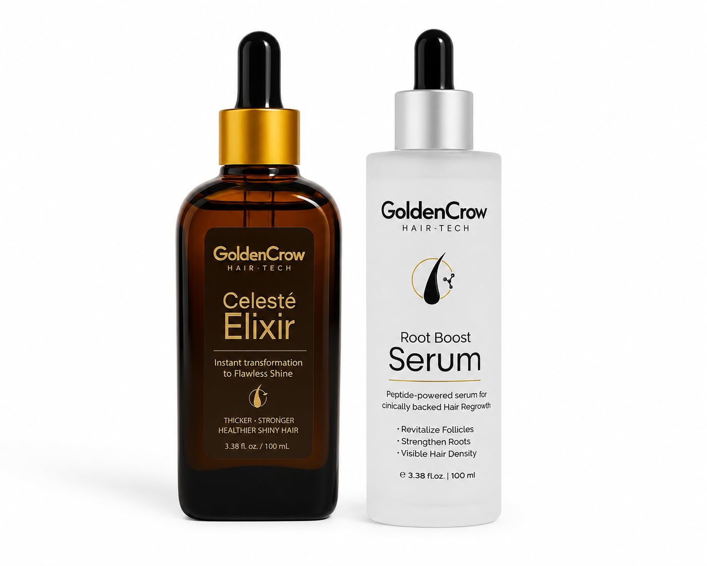 hair-tech celesté elixir & root boost serum combo | hair growth & strengthening serum for thicker, stronger, healthier hair | 100ml each