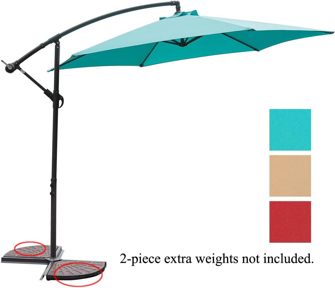 10ft Offset Patio Umbrella Outdoor Turquoise