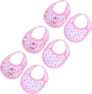 ibasenice 3 Conjuntos/6 Peças De Roupas De Boneca Babadores De Bebê Para Meninas Acessórios Para Meninas Babadores Para Boneca Toalha De Saliva Toalha De Saliva Para Bonecas Toalha De