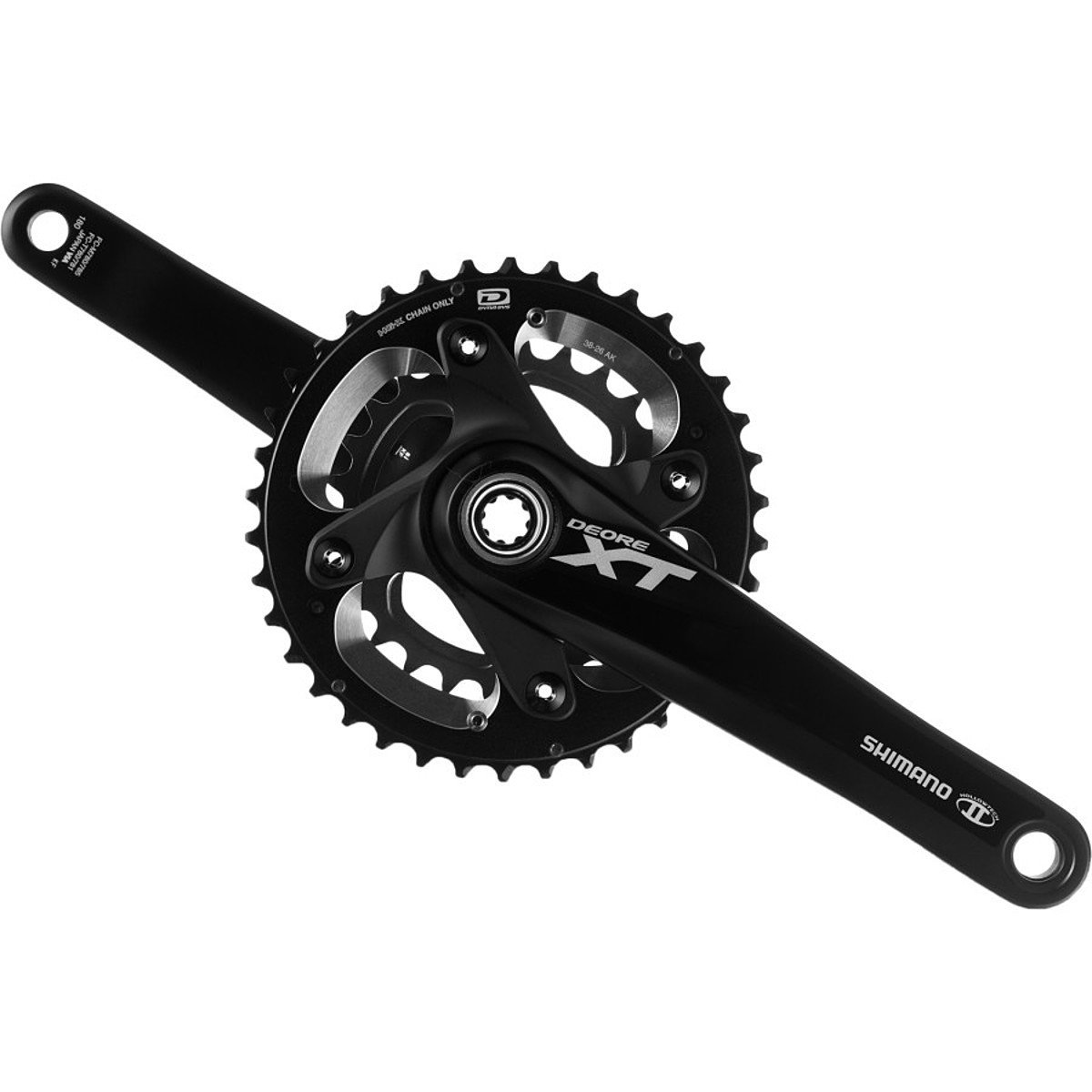 SHIMANO XT Dyna-Sys FC-M785 Crankset - Double Silver, 165mm