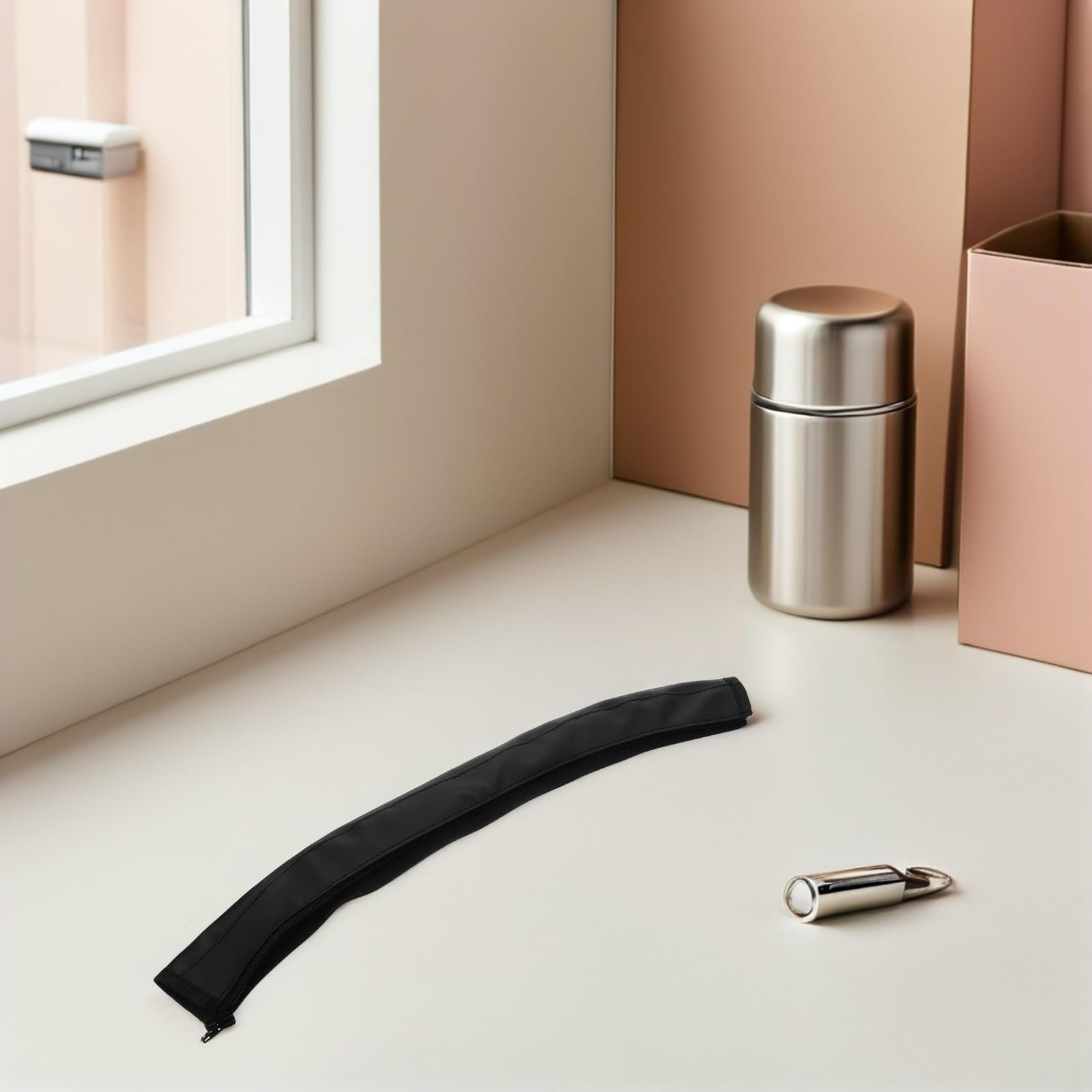 Genérico Funda de Cuero Reutilizable para Manillar de Cochecito Negro, Fácil de Limpiar, Protector para Barra de Empuje en Cochecitos y Carritos de Ñiño