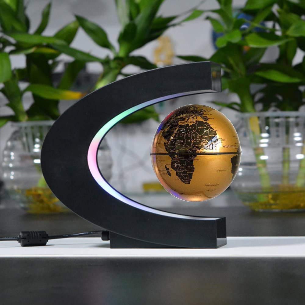 Globo Terrestre Magnetico Galleggiante Con Luci LED - Decorazione Anti-Gravità Per Casa E Ufficio, Colore Oro - Foto 4