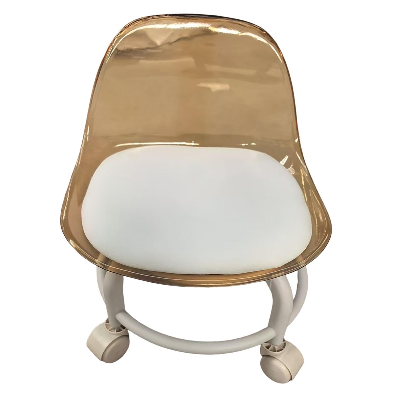 Sgabello Basso a Rotazione Sedile Basso a Rotazione con Schienale Sgabello Rotante Girevole a 360 Gradi Sgabello Girevole per Garage Yoga Shop, MARRONE