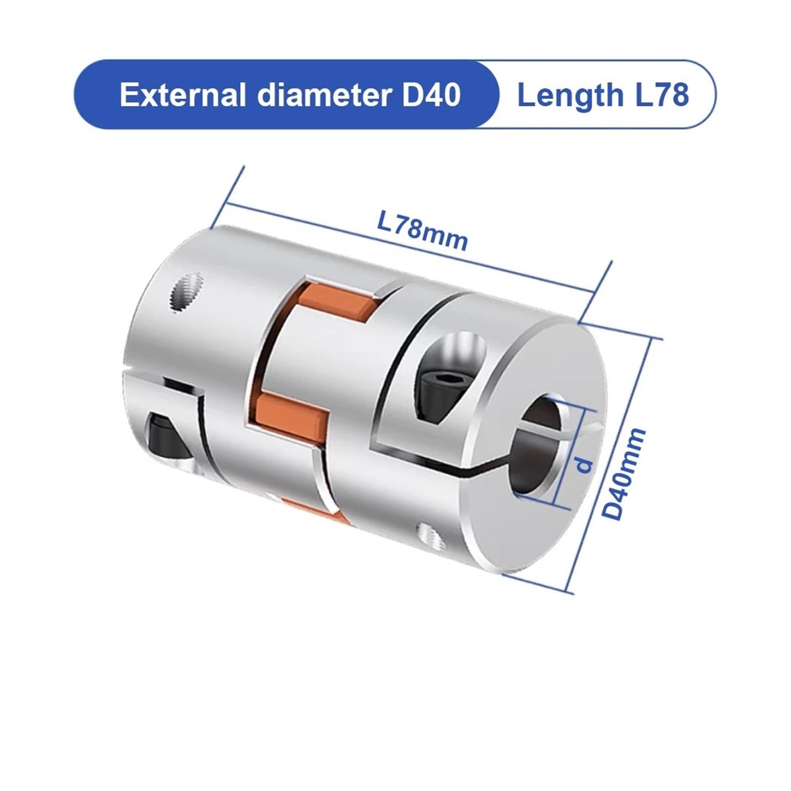 Coupleur à trois mâchoires, coupleur CNC à couplage d'arbre flexible D40L78