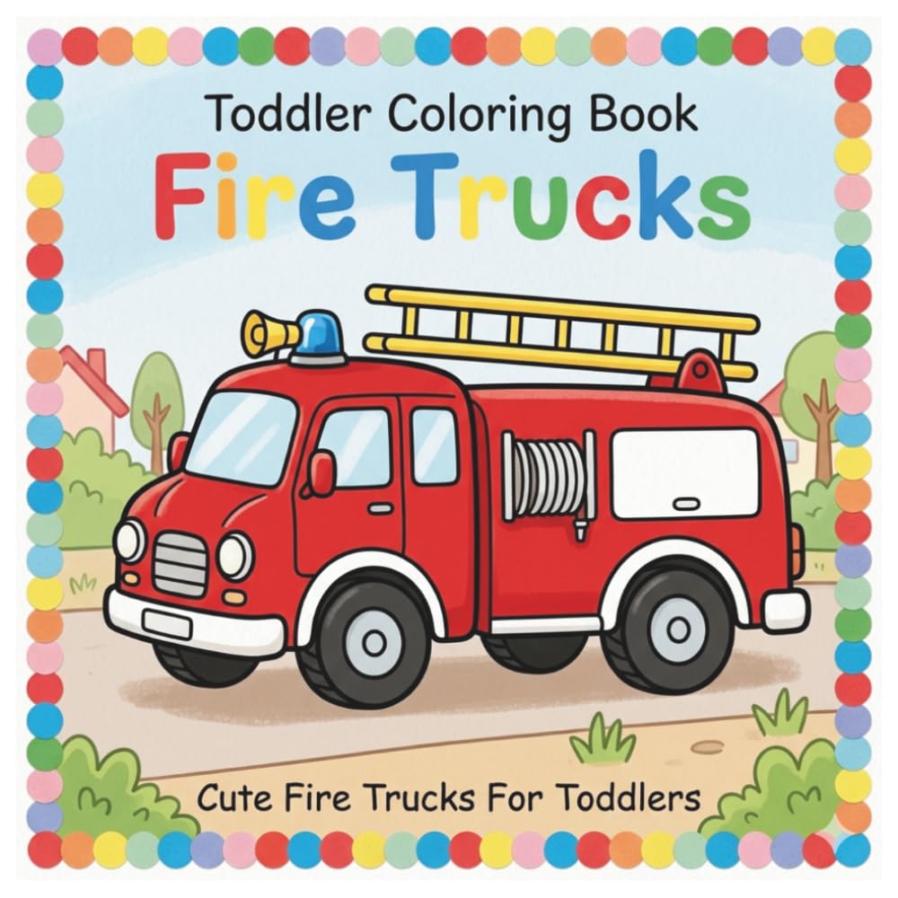 Toddler Coloring Book Fire Trucks: Cute & Easy Coloring Book For Toddlers | Fire Truck Coloring Book For Toddlers | Coloring Pages For Kids Ages 1-3 | Bold Line Coloring Book