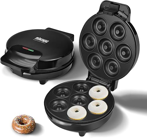 Miniatura 1 de DSP Mini donuts - Máquina de donas eléctrica antiadherente y de tacto fresco para mini donas, perfecta para desayunos, aperitivos y postres (negro,