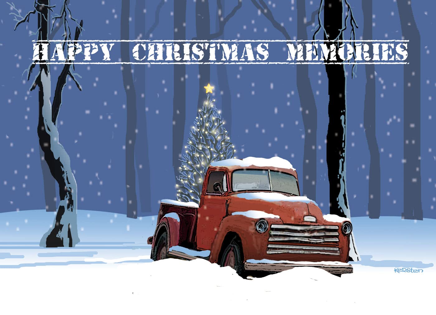 Stonehouse Collection Weihnachtskarten – Klassischer Roter LKW, 18 Karten Mit Umschlägen, USA Hergestellt