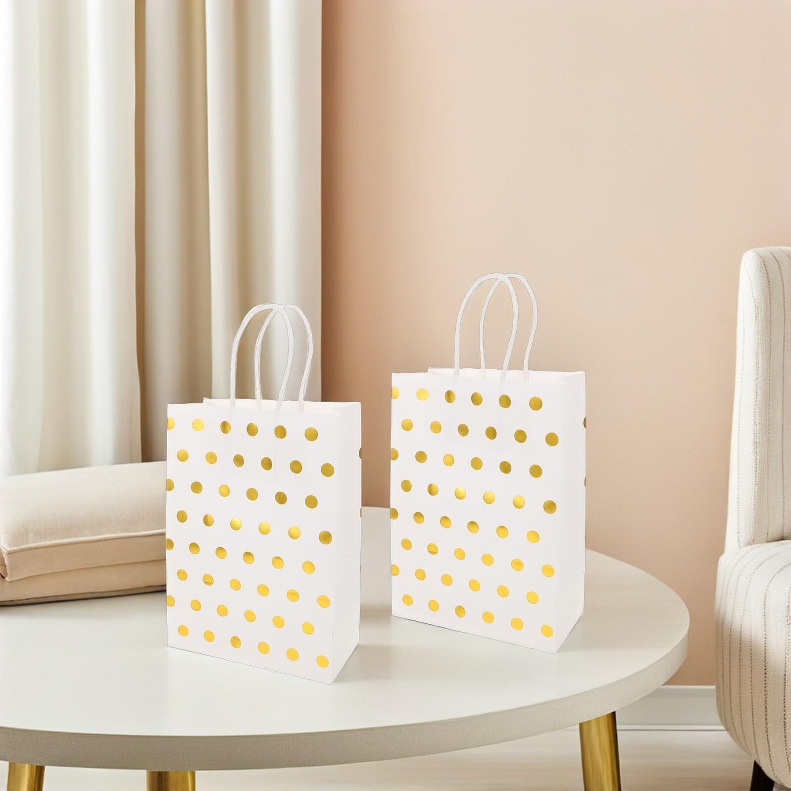 DEARMAMY 30pezzi Sacchetti di Carta con Finitura Lucida per Confezionamento di Gioielli e Caramelle per Feste di Matrimonio e Shower