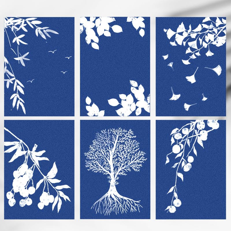 Cyanotype Paper Kit 32Pcs A4 High Sensitive Sun Art Paper Sun Print Pape r