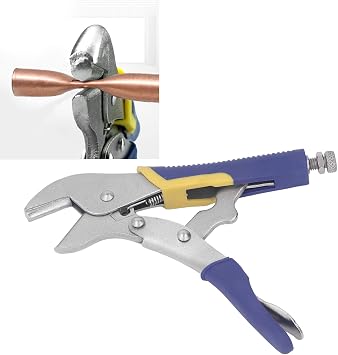 Hose Pinch Off Pliers, C45 Steel Heavy Duty Sheet Metal Clamp Tool, Equipped with 7mm Straight Jaw Locking Pliers, Large Clamping Force for Sealing Copper Pipes