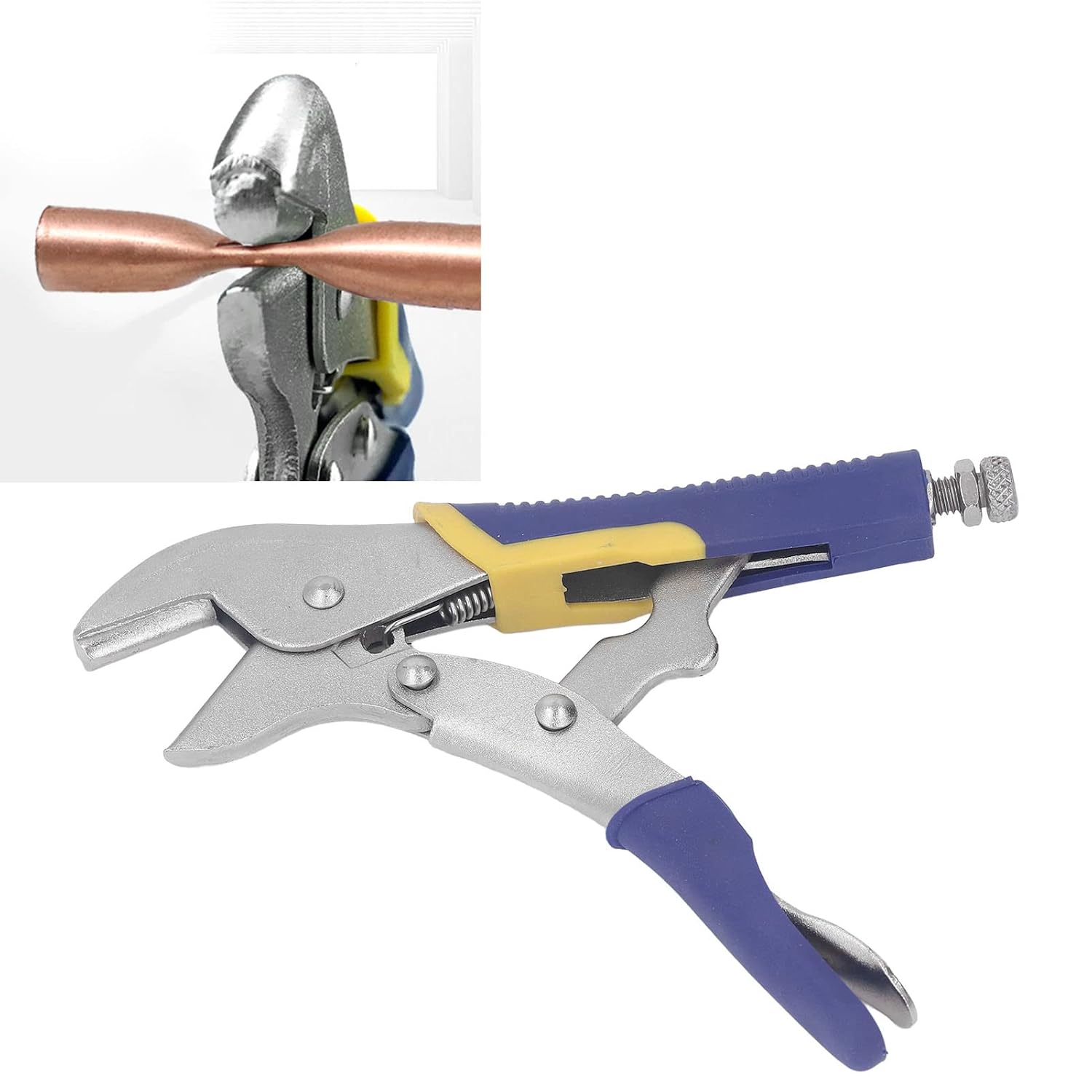 Pinch Off Lock Pliers, Straight Jaw Hose Clamp Tool, C45 Steel, 7mm, for Sealing Copper Pipes