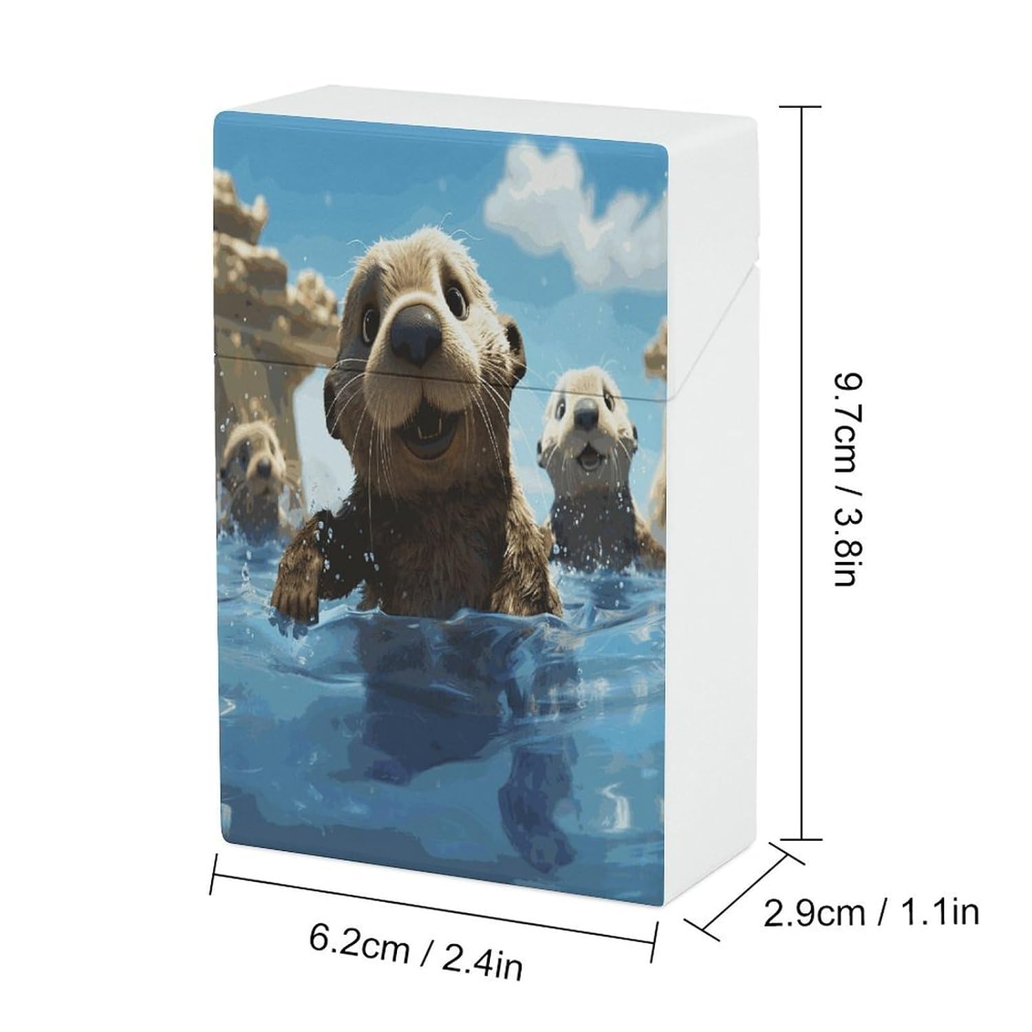 Sea Otter Plastic Cigarette Case King Size for Men Women image 2