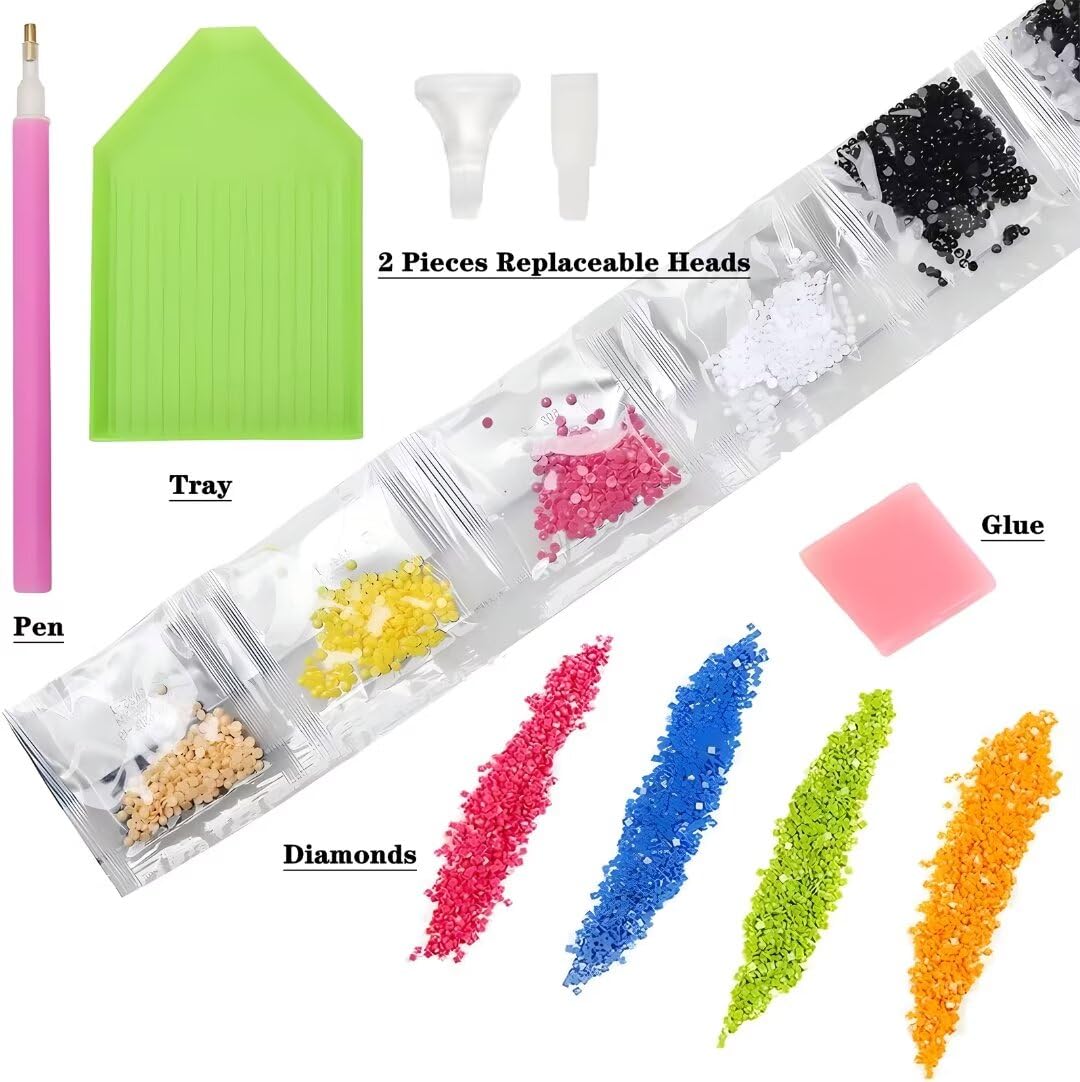 5D Diamond Painting Kit Completo, diamond painting Fiumi foreste 30x40cm, Strass Cristallo Ricamo Arte Round Diamante Pittura con Numeri per Bambini Adulti Decorazione Parete di Casa regalo A256
