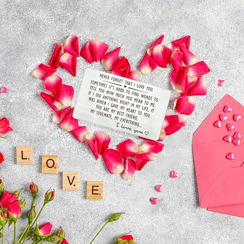 CGBOOM Wallet Insert Card Gifts Anniversary Idea Present Engraved Long Distance Relationship for Women Men Boyfriend Husband Wife Birthday Valentines - Never Forget That I Love You4