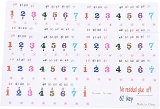 MARMERDO 2 Sheets 61 Key Keyboard Stickers Electronic Piano Cartoon Stickers Number Tags Piano Learning Stickers Piano Key Stickers Piano Decals Sticker for Piano Beginner Piano Sticker