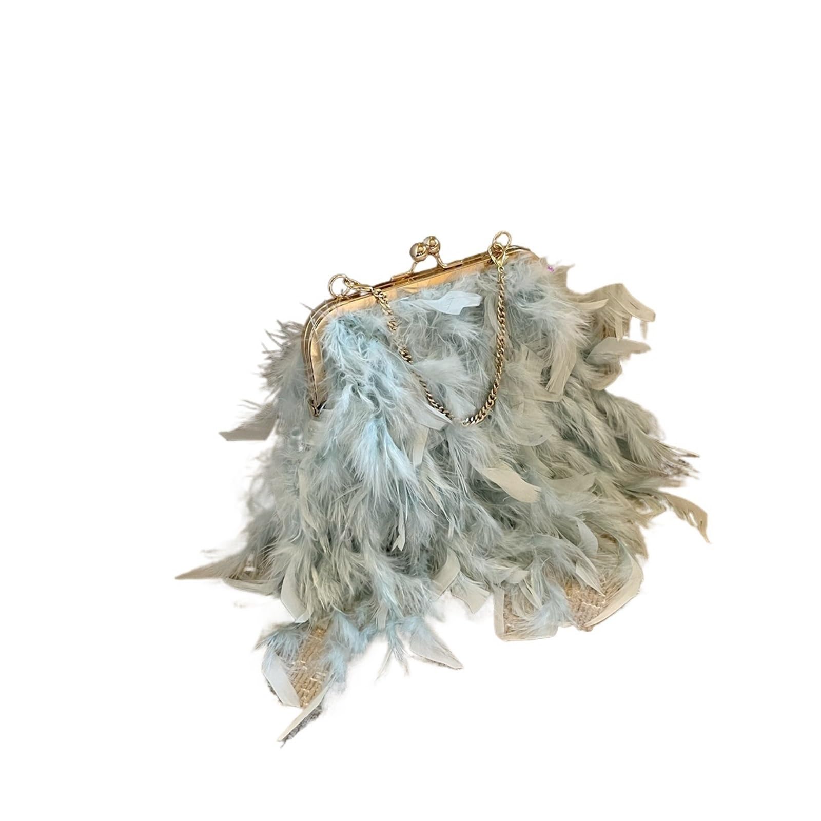 Feder Handtasche Perle Feder Handtasche handgemachte Strauß Abendtasche Fee Damen for Partys