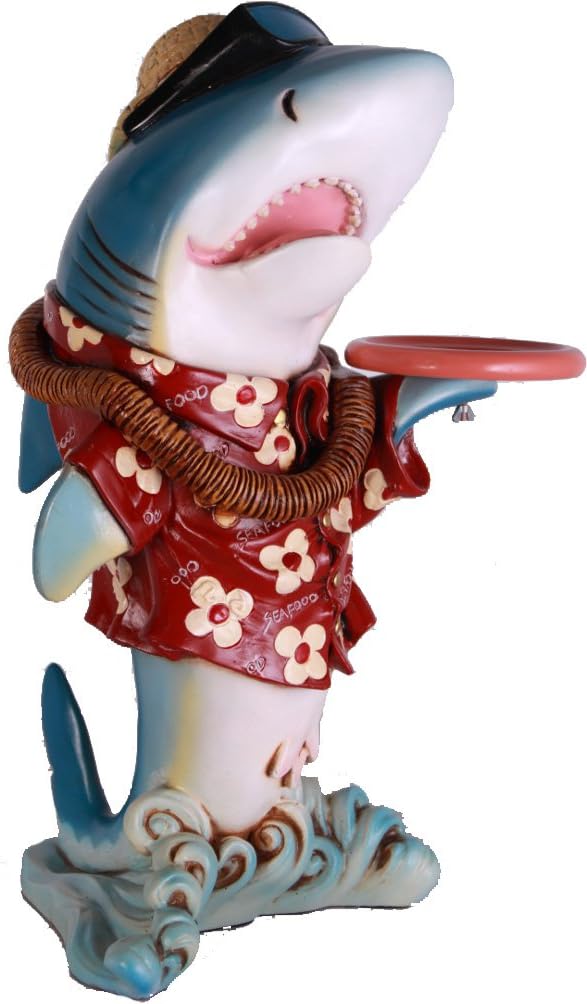 Amazon.com: Nautical Tropical Cool Sharky Butler Waiter Sculpture ...