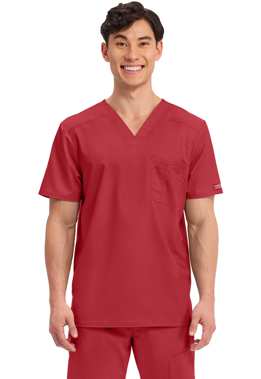 Cherokee WW Revolution Scrub for Men's Tuckable V-Neck Top 1 Chest Pocket
