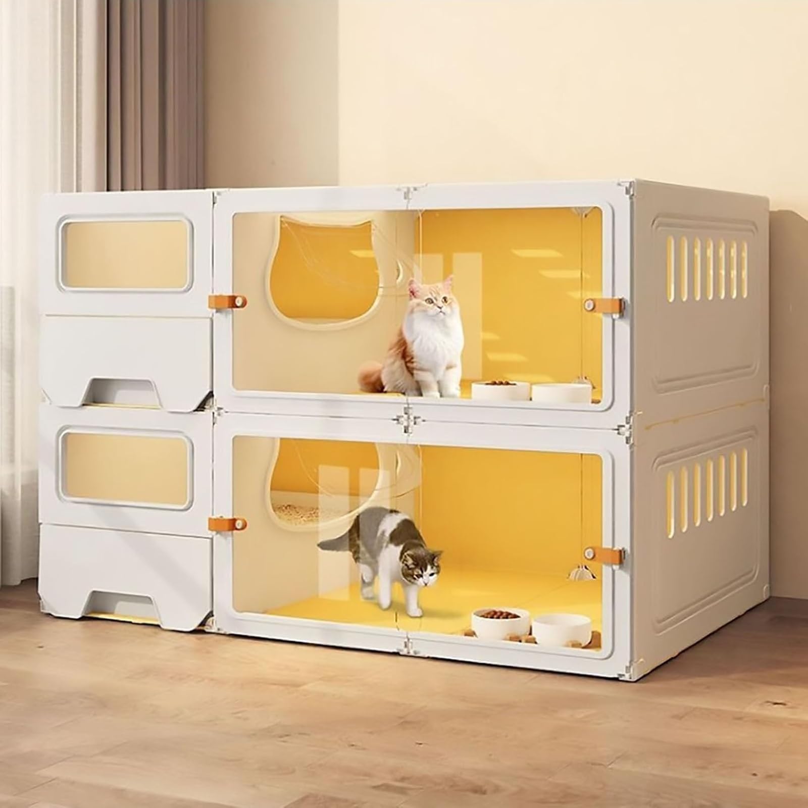 Amazon.co.jp: WXXSHGDW 猫 ケージ 屋内 トイレ付き 繁殖猫用囲い 猫用