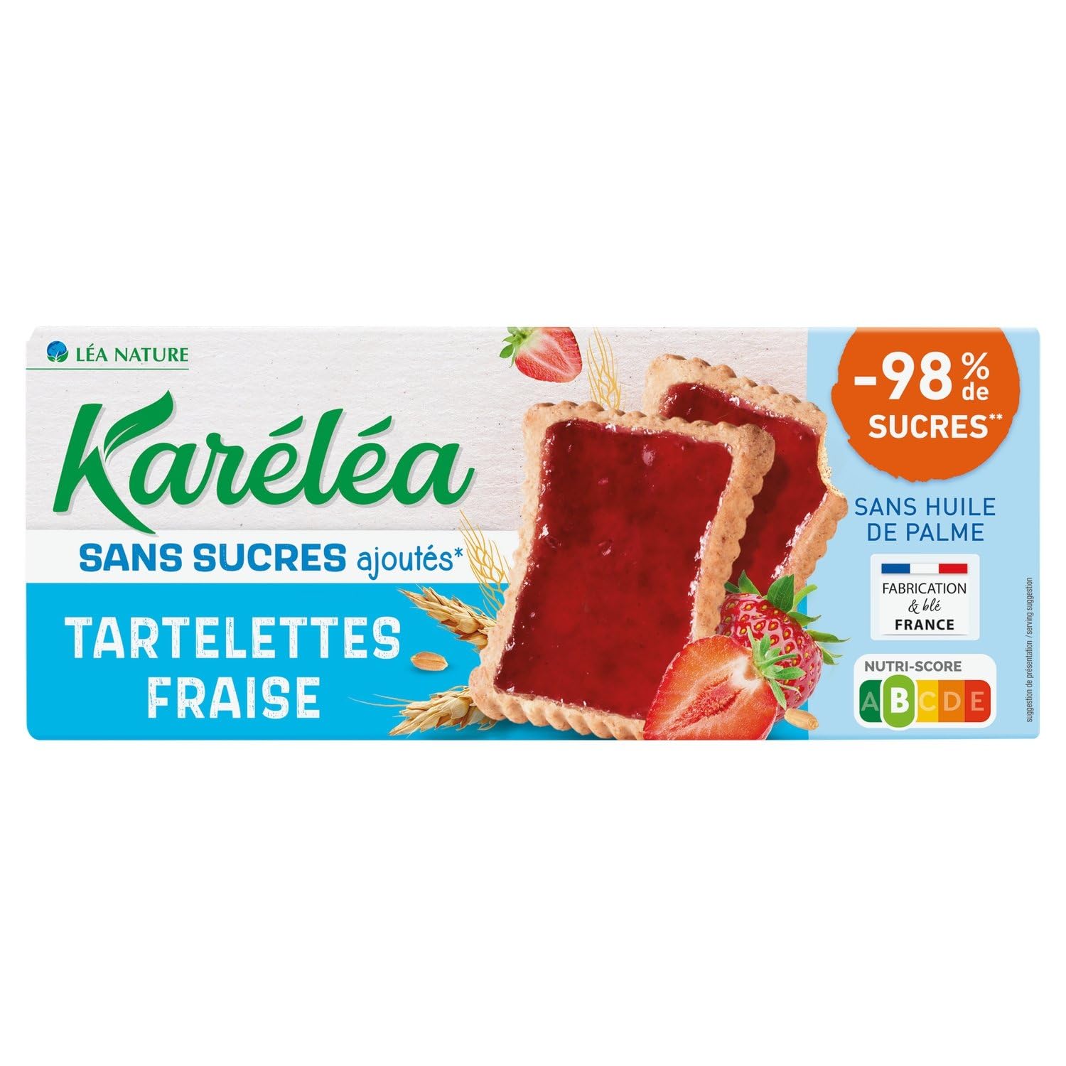 KARELEA – Tartelette Fraise Sans Sucres Ajoutés, Plaisir Fruité Léger et Gourmand (Boîte 150g) - Le Lot De 4