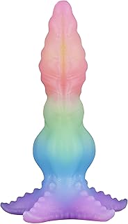 Wildolo Fantasy 실리콘 딜도, 24.9cm(9.84인치) 매듭 야광 딜도, 불가사리 흡착 컵 포함, 남성 여성 커플용