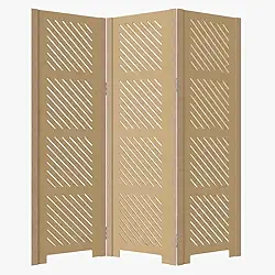 Biombo Divisor de Ambiente 3 Folhas em Mdf Bipartido- Painel Decorativo para Sala de Estar, Quarto e Home Office, 1.80m(VERTICAL)