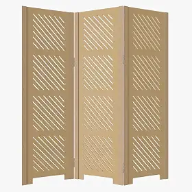 Biombo Divisor de Ambiente 3 Folhas em Mdf Bipartido- Painel Decorativo para Sala de Estar, Quarto e Home Office, 1.80m(VERTICAL)