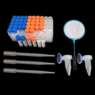 Saricho Brine Shrimp Egg Dispense Storage Kit for Hatchery with 50 Egg Collection Bottles, Holder, 3 Aquarium Feeders, 2 A...